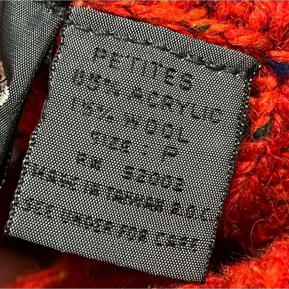 Vintage Lizwear Sweater Chunky Knit Turtleneck Red Nordic Stripes Medium - Picture 9 of 9